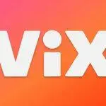 Logo de ViX sobre un fondo degradado naranja y rosa, representando una plataforma de streaming que ofrece contenido en español, incluyendo películas, series y programas de televisión.