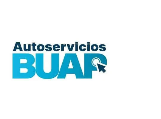Logotipo de Autoservicios BUAP, que representa servicios en línea ofrecidos por la Benemérita Universidad Autónoma de Puebla, con un diseño moderno y colores azul claro y oscuro.