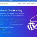 Página de inicio de Bana Hosting que presenta servicios de alojamiento web compartido, destacando características como instalación de WordPress en un clic, garantía de devolución de dinero de 30 días, soporte experto 24/7, 99.9% de tiempo de actividad garantizado y servidores Dell SSD de alta velocidad.