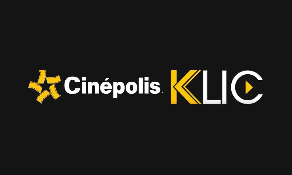 Logo de Cinépolis KLIC sobre un fondo negro, representando la plataforma de streaming de películas y series de Cinépolis.