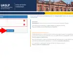 Pantalla de inicio de sesión del portal de alumnos de la Universidad Autónoma de San Luis Potosí, donde se solicita ingresar el usuario y la contraseña, con un botón destacado para iniciar sesión y enlaces para recuperar la contraseña y obtener asistencia.