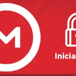 Logo de Mega en un fondo rojo con un ícono de candado abierto y el texto Iniciar sesión, representando el acceso a la plataforma de almacenamiento en la nube.