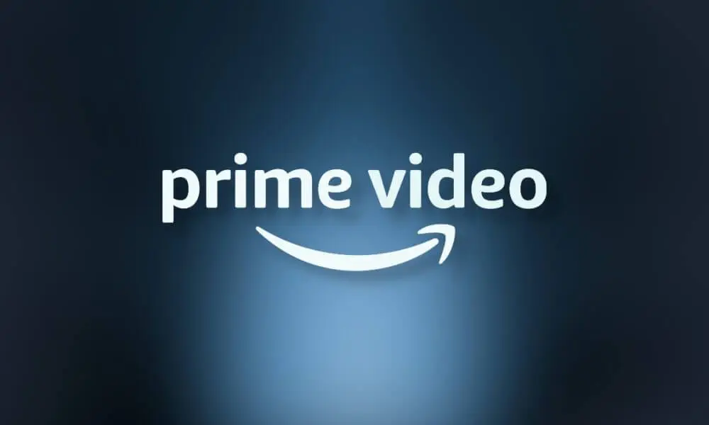 Logo de Prime Video sobre un fondo oscuro, representando la plataforma de streaming de Amazon que ofrece una amplia variedad de películas, series y contenido original.