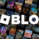 Logo de Roblox destacado en el centro, rodeado de múltiples miniaturas de juegos y experiencias dentro de la plataforma, que muestran la variedad de mundos virtuales y actividades disponibles para los usuarios.