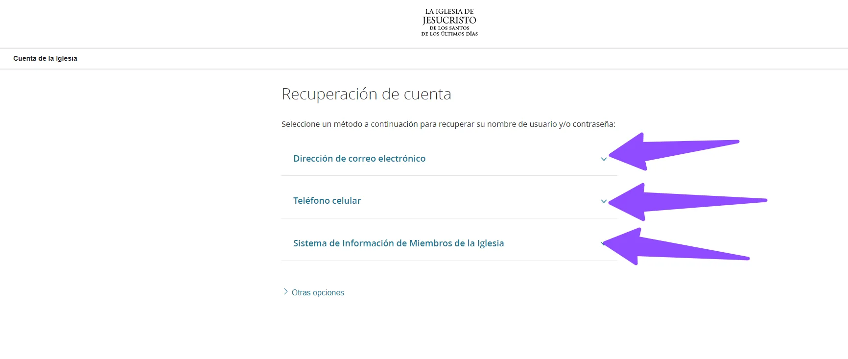 Proceso de recuperación de contraseña LDS