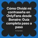 Olvidé mi contraseña en OnlyFans desde Bonaire: Guía completa paso a paso