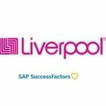 Logo de Liverpool junto al texto SAP SuccessFactors, destacando la colaboración entre la marca y la plataforma de gestión de recursos humanos.