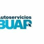 Logotipo de Autoservicios BUAP, que representa servicios en línea ofrecidos por la Benemérita Universidad Autónoma de Puebla, con un diseño moderno y colores azul claro y oscuro.