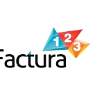 Logo de Factura 123 que combina elementos gráficos en forma de triángulos en colores azul, rojo y amarillo, junto con el texto 