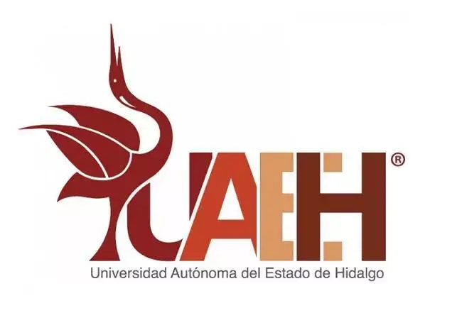 Logo de la Universidad Autónoma del Estado de Hidalgo, que presenta una grulla estilizada en tonos marrones y un diseño moderno, representando la identidad institucional y su compromiso con la educación superior.