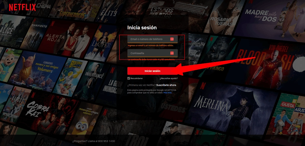 Iniciar sesión en Netflix