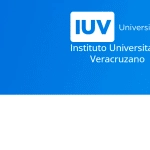 Logotipo del Instituto Universitario Veracruzano con el acrónimo IUV y el texto Universidad, sobre un fondo azul.