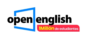 Logo de Open English con el texto 1 millón de estudiantes, representando una plataforma de aprendizaje de inglés en línea.