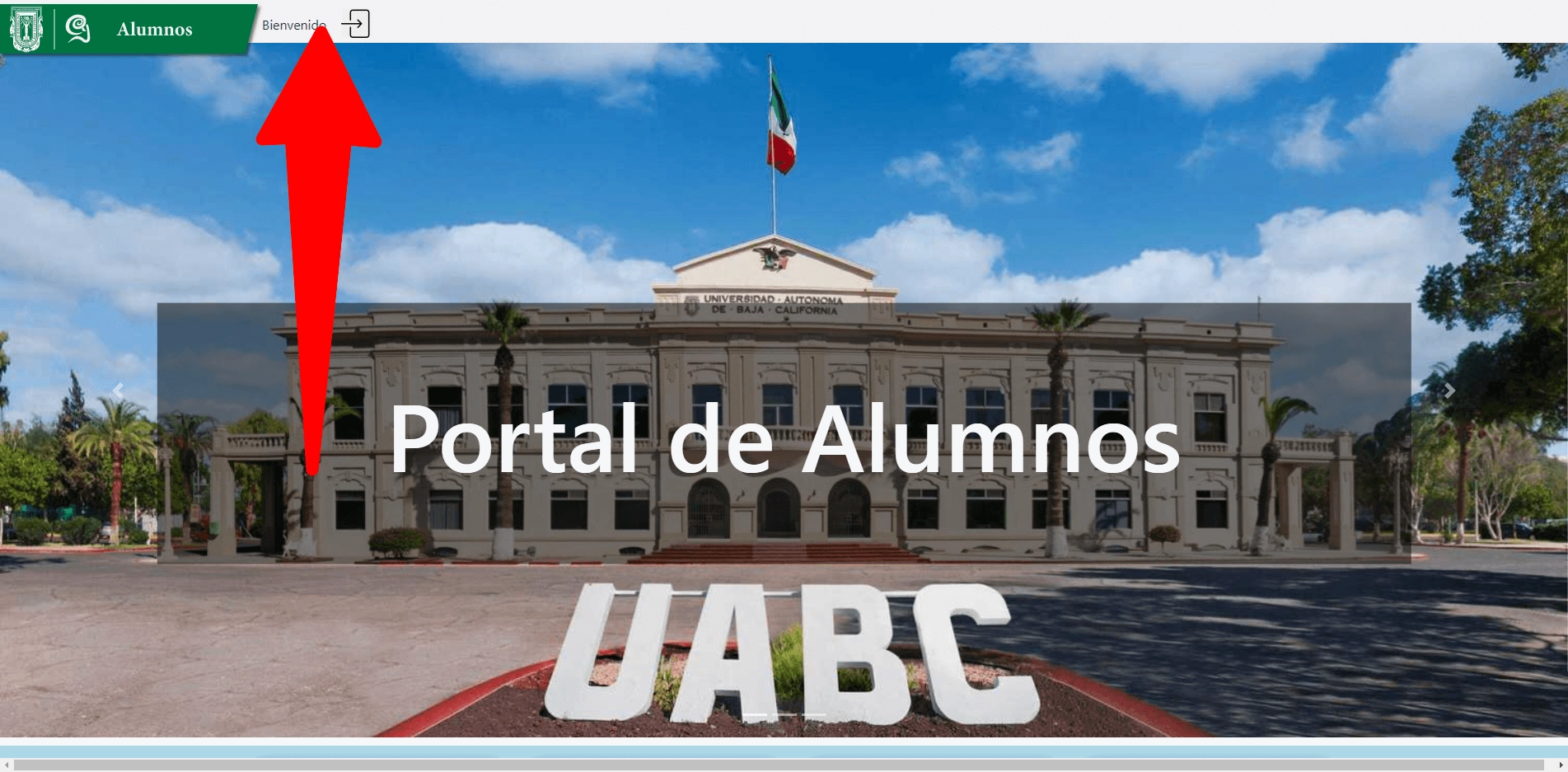 Imagen de login del Portal Alumnos UABC