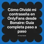 Olvidé mi contraseña en OnlyFans desde Bonaire: Guía completa paso a paso
